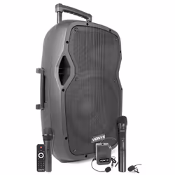Vonyx AP1200PA, 600 W, Noir, Avec fil &sans fil, MMC, SD, Batterie, 7000 mAh