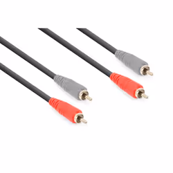 Vonyx CX340-3, 2 x RCA, Mâle, 2 x RCA, Mâle, 3 m, Noir