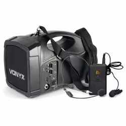 Vonyx ST-012, Microphone de casque, 60 - 15000 Hz, Récepteur sac à dos, Émetteur à main, 863.1 MHz, 0,1%