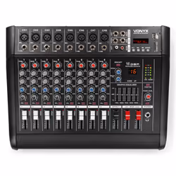 Vonyx AM8A, 8 canaux, Noir