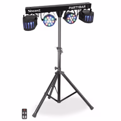 BeamZ Partybar2 2 x projecteur PAR + 2 x Derby, Projecteur laser discothèque, Noir, LED, 12 lampe(s), Bleu, Vert, Rouge, Blan ...