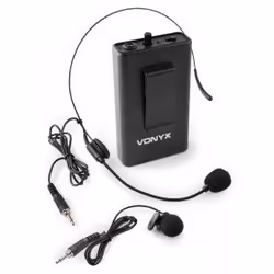 Vonyx BP10, Microphone à clipser, Avec fil &amp;sans fil, 3,5 mm (1/8"), Noir, Batterie, AA