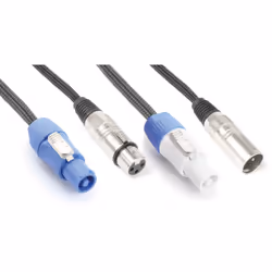 PD-Connex CX06-15, 15 m, Powerconnector (B) - XLR (M), Powerconnector (A) - XLR (F), Mâle/Femelle, Noir, 1,08 cm, 3 kg