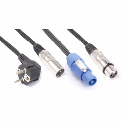 PD-Connex CX08-10, 10 m, Schuko - XLR (M), Powerconnector (A) - XLR (F), Mâle/Femelle, Noir, 1,08 cm, 1,5 kg