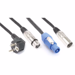 PD-Connex CX03-5, 5 m, Schuko - XLR (F), Powerconnector (A) - XLR (M), Mâle/Femelle, Noir, 1,08 cm, 1,5 kg