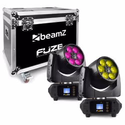 BeamZ Fuze610Z Set de 2 lyres Wash 6 x LED 10 W zoom dans un flightcase, Projecteur laser discothèque, Noir, LED, 6 lampe(s), ...