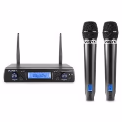Vonyx WM62, Microphone portatif, 40 - 17000 Hz, Récepteur monté sur rack, Émetteur à main, 1%, 90 dB