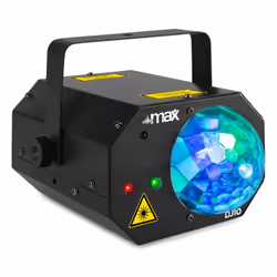 Max DJ10, Projecteur laser disco et stroboscope, Noir, IP20, LED, 3 lampe(s), Rouge/Vert/Bleu