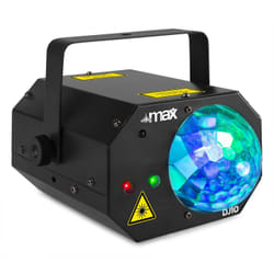 Max DJ10 Adapté à une utilisation à l'intérieur Projecteur laser disco et stroboscope Noir