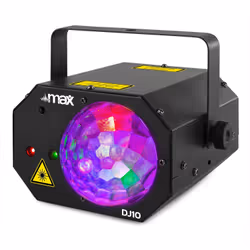 Max DJ10 Adapté à une utilisation à l'intérieur Projecteur laser disco et stroboscope Noir