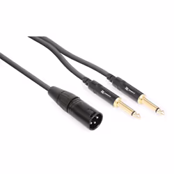 PD-Connex 177153, XLR (3-pin), Mâle, 2 x 6,35 mm, Mâle, 3 m, Noir