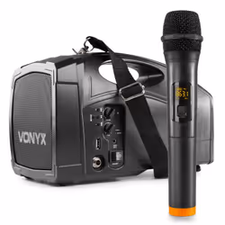 Vonyx ST014, Microphone portatif, Batterie, Récepteur sac à dos, 60 - 15000 Hz, 863.100 MHz, 0,1%