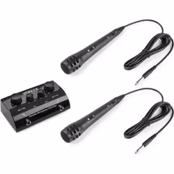 Vonyx AV430B, Microphone de karaoké, Rotatif, Avec fil, RCA, Noir, 1,5 m