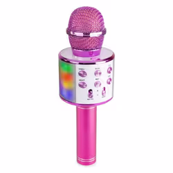 Max KM15P, Microphone de karaoké, 100 - 10000 Hz, Avec fil &amp;sans fil, Bluetooth/3,5 mm, Rose, 6 W