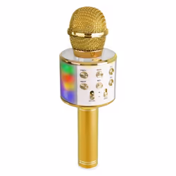 Max KM15G, Microphone de karaoké, 100 - 10000 Hz, Avec fil &amp;sans fil, Bluetooth/3,5 mm, Or, 6 W