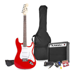 Max GigKit Guitare électrique Stratocaster 6 cordes Rouge