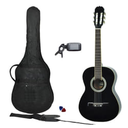 Max SoloArt Guitare acoustique Classique 6 cordes Noir