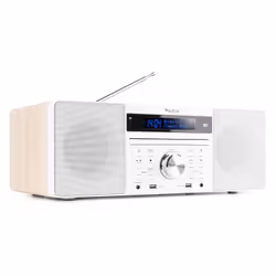 Audizio Prato, Système micro audio domestique, Blanc, 60 W, 4 Ohm, DAB+, FM, LCD
