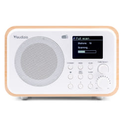 Audizio Milan Portable Analogique et numérique Blanc, Bois