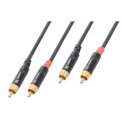 Power Dynamics 177.087, 2 x RCA, Mâle, 2 x RCA, Mâle, 0,5 m, Noir