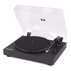 Audizio RP340, Tourne-disque entraîné par courroie, Noir, Panneaux MDF, 33 1/3,45 tr/min, Servo moteur CC, Secteur