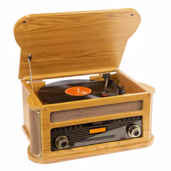 Fenton MemphisLW, Tourne-disque à entraînement direct, Automatique, Bois, 33 1/3,45,78 tr/min, Rotatif, CD, Radio, Valeurs re ...