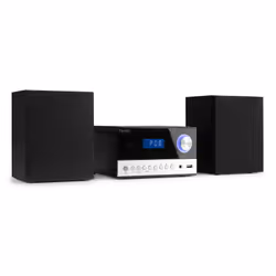 Audizio Toulon, Système micro audio domestique, Noir, Argent, 50 W, 6 Ohm, FM, LCD