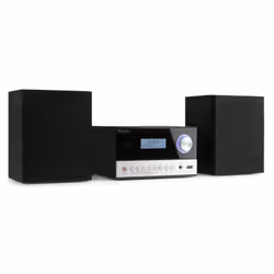 Audizio Arles, Système micro audio domestique, Noir, Argent, 50 W, 6 Ohm, DAB+, FM, LCD