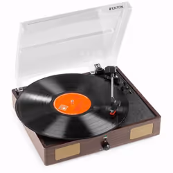 Fenton RP106DW, Tourne-disque entraîné par courroie, Bois, 33 1/3,45 tr/min, Boutons, Cartouche stéréo en céramique, Secteur