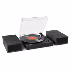 Fenton RP165L, Tourne-disque entraîné par courroie, Noir, 33 1/3,45,78 tr/min, Cartouche stéréo en céramique, Secteur, 100 W