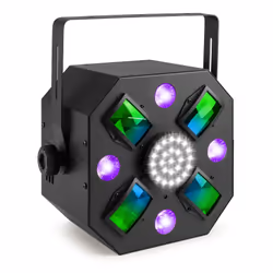 BeamZ MultiAce3, Stroboscope discothèque, Noir, LED, 3 W, Ambre, Bleu, Vert, Rose, Rouge, Violet, Blanc, 8 couleurs