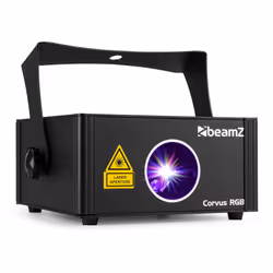BeamZ Corvus, Projecteur laser discothèque, Noir, LED, Bleu, Vert, Rouge, 650 nm, 532 nm