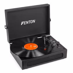 Fenton RP118B, Tourne-disque entraîné par courroie, Manuel, Noir, 33 1/3,45,78 tr/min, 3,5 mm, Secteur