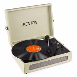 Fenton RP118C, Tourne-disque entraîné par courroie, Automatique, Vert, Simili-cuir, Bois, 33 1/3,45,78 tr/min, Rotatif