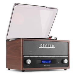 Audizio Frisco Tourne-disque entraîné par courroie Marron Manuel