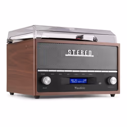 Audizio Frisco Tourne-disque entraîné par courroie Marron Manuel