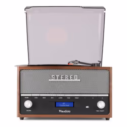 Audizio Frisco Tourne-disque entraîné par courroie Marron Manuel