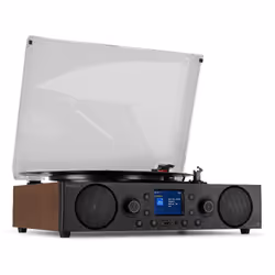 Audizio Tulsa, Tourne-disque entraîné par courroie, Manuel, Noir, Bois, 33,45,78 tr/min, Rotatif, DAB+, FM