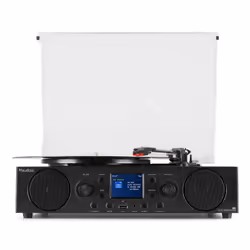 Audizio Tulsa Tourne-disque entraîné par courroie Noir, Bois Manuel