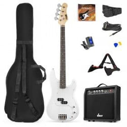 Max GigKitWh Guitare basse électrique Blanc 4 cordes 6,75 kg