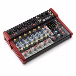 Power Dynamics PDM-Y801, 8 canaux, Bluetooth, Noir, Rouge