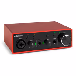 Power Dynamics PDX11 Interface audio USB - Alimentation fantôme 48V Câble USB-C inclus 2 entrées Micros/Instruments