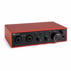 Power Dynamics PDX22 Interface audio USB - Alimentation fantôme 48V Câble USB-C inclus 2 entrées Micros/Instruments