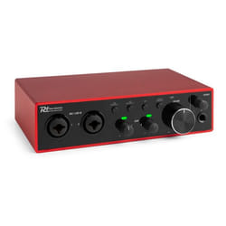 Power Dynamics PDX22 Interface audio USB - Alimentation fantôme 48V Câble USB-C inclus 2 entrées Micros/Instruments