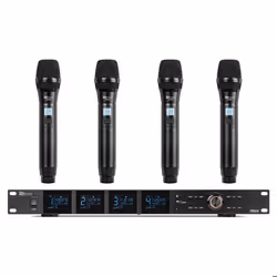 Power Dynamics PD524 Système de Microphones UHF avec 4 Micros Main Sans Fil - 100 Canaux
