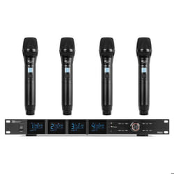 Power Dynamics PD524 Système de Microphones UHF avec 4 Micros Main Sans Fil - 100 Canaux