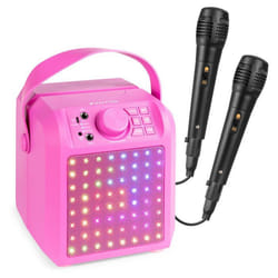 Fenton KAR50P Enceinte Karaoké Enfant Bluetooth avec Façade Lumineuse 50 Watts - Rose Batterie Intégrée