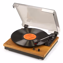 Audizio RP112L, Tourne-disque entraîné par courroie, Noir, Châtain clair, Bois, 33 1/3,45,78 tr/min, Servo moteur CC, Rotatif