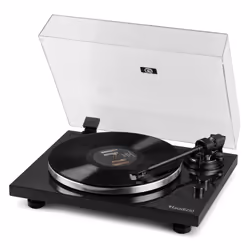 Audizio Toledo, Tourne-disque entraîné par courroie, Semi-automatique, Noir, Bois, ceinture en V, Aluminium