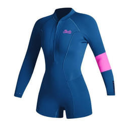 Combinaison shorty femme MYSTIC Lunar Longarm 2/2mm Frontzip Summer Blue